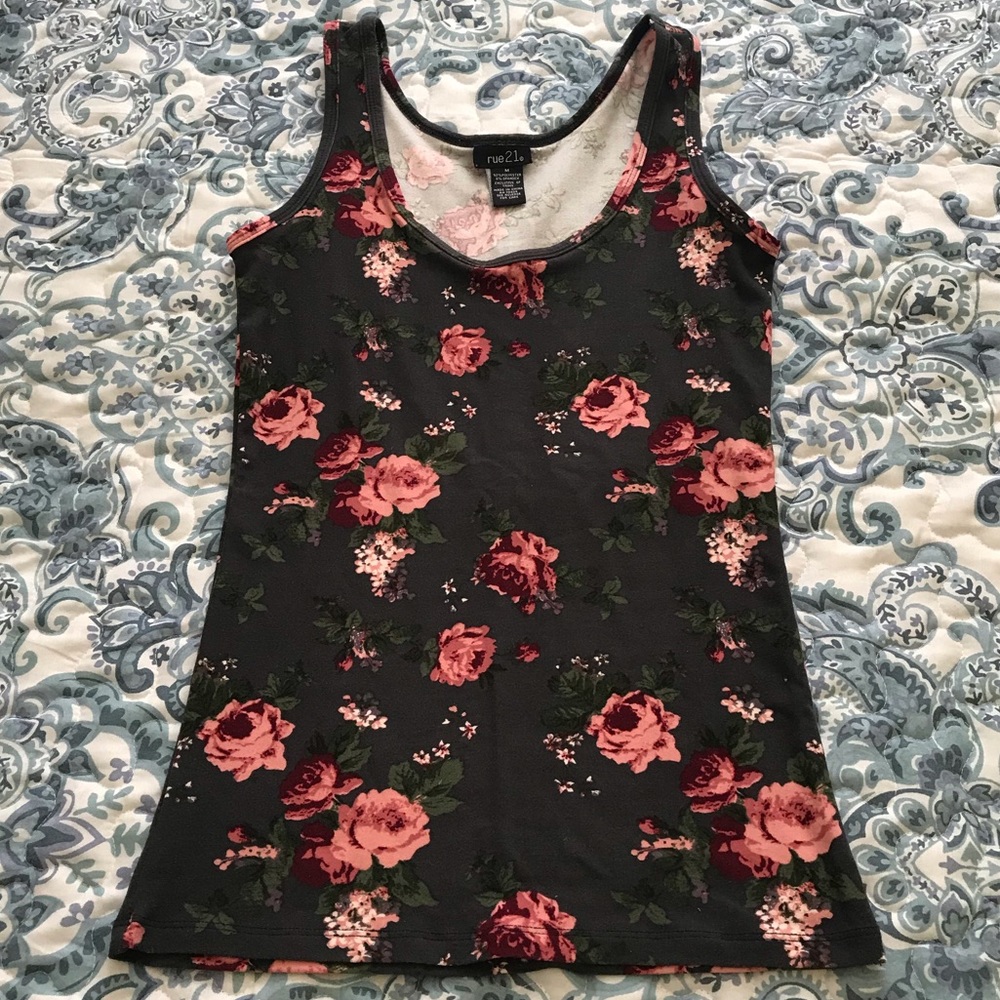 Dark Floral Tank Top Rue21